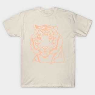 Peach Fuzz Minimal Tiger Face T-Shirt